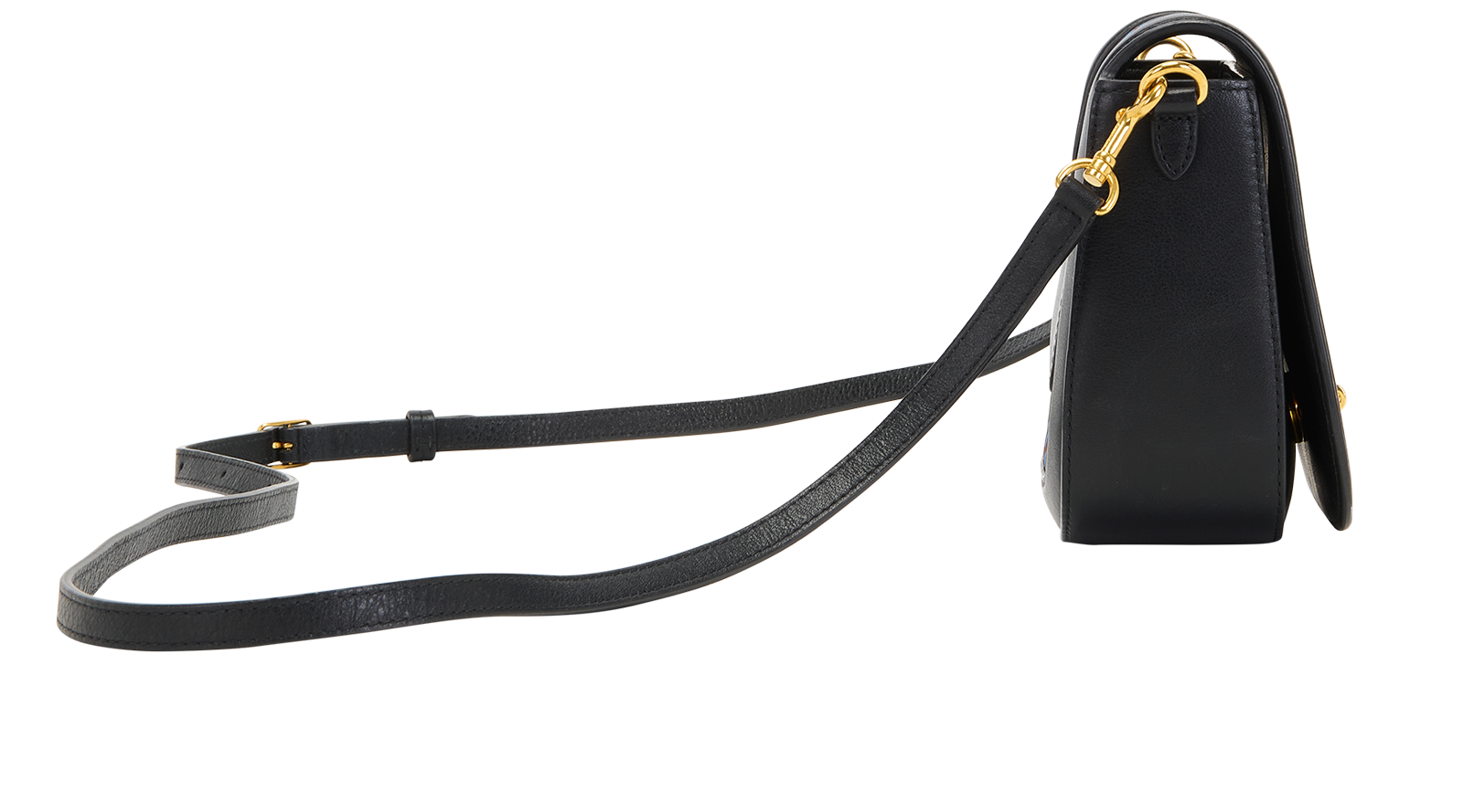 Geometric Printed Darley Satchel, &pound;320, Handbags, Black/Blue, Canvas/Leather, Side view